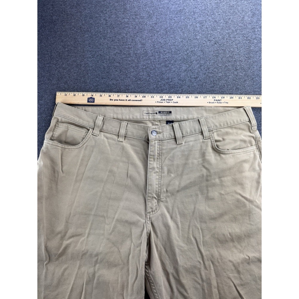 Carhartt Rugged Flex Relaxed Fit Canvas Work Pants Men's Size 44x31 Tan 5-Pocket - Picture 6 of 16